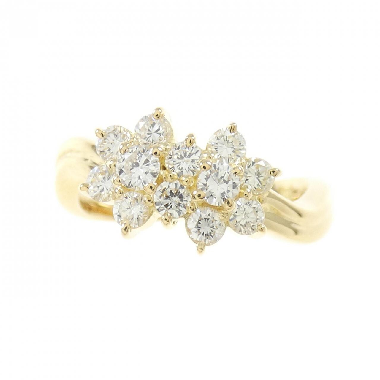 K18YG フラワー ダイヤモンド リング 0.57CT