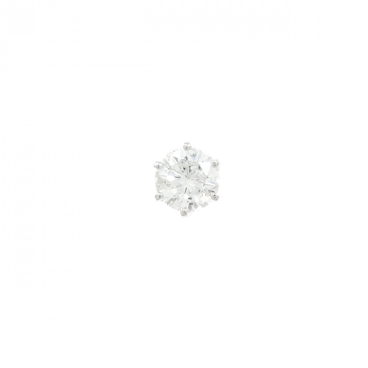 PT900 ソリティア ダイヤモンド ピアス 1.037CT 片耳