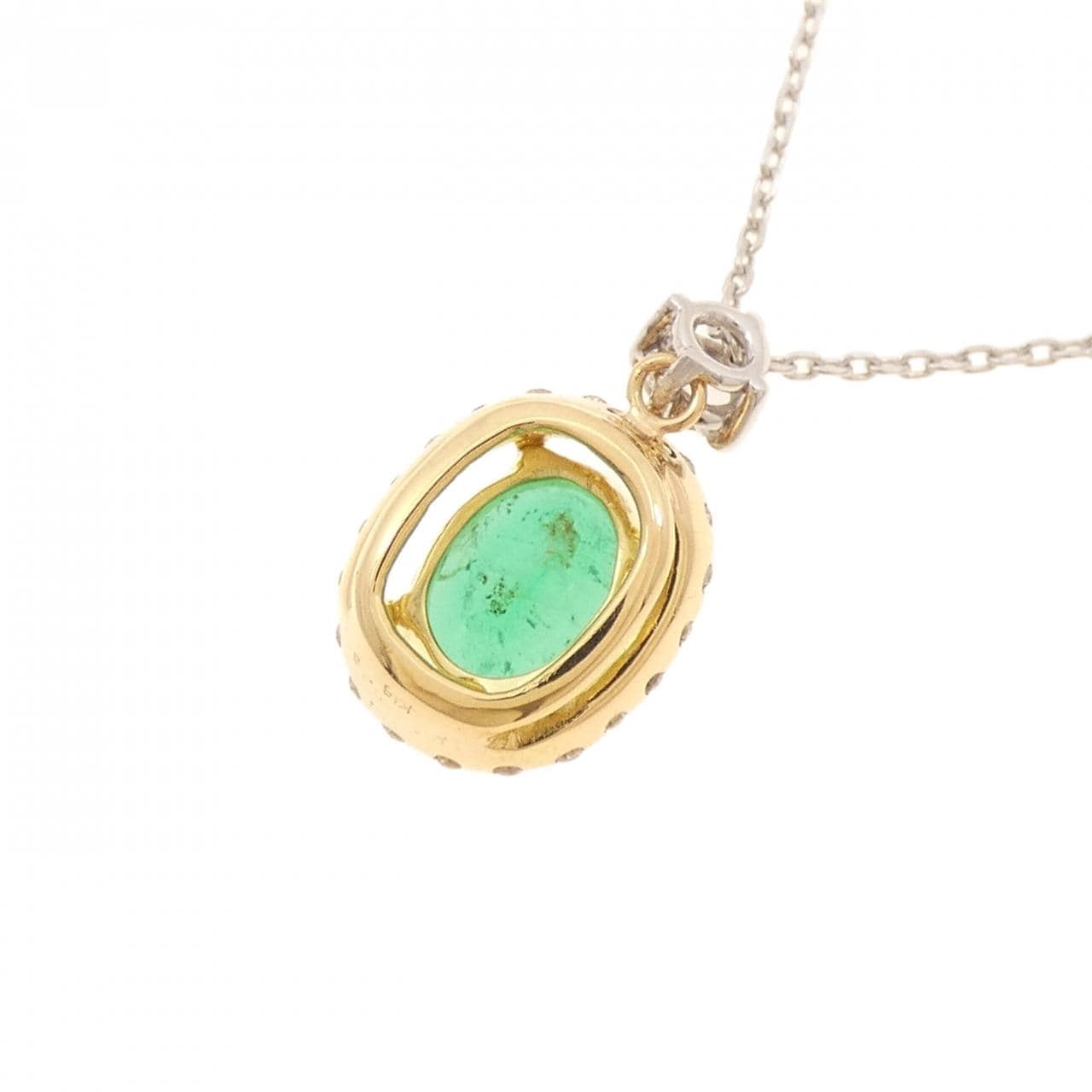 K18YG/K18WG エメラルド ネックレス 1.01CT