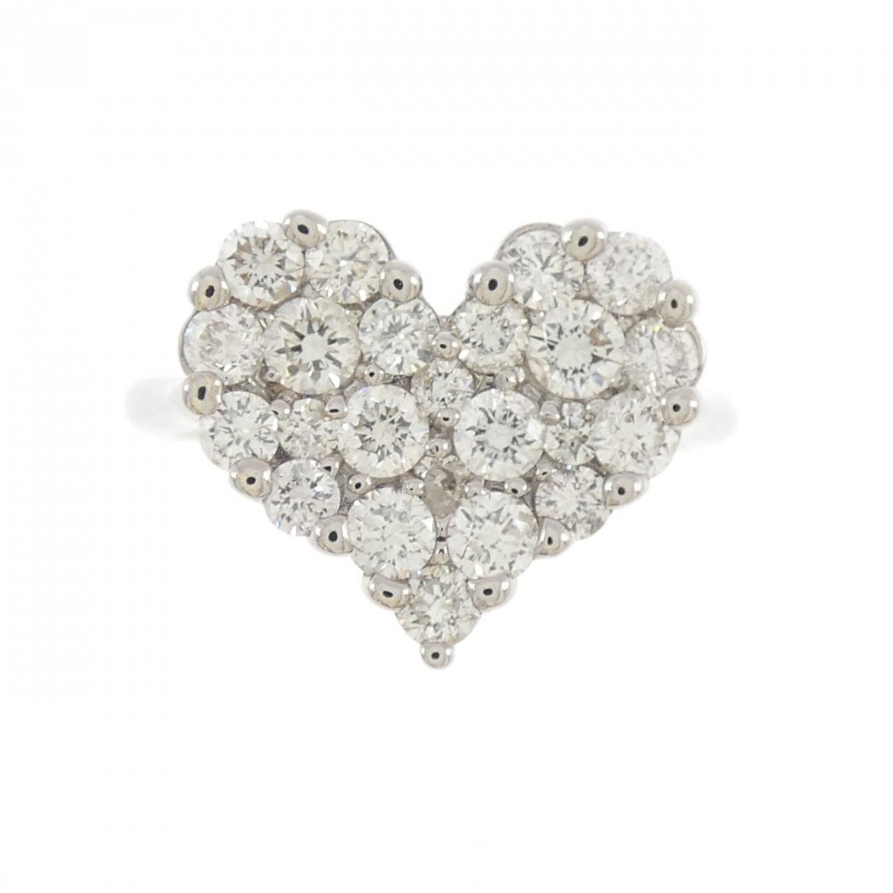 K18WG ハート ダイヤモンド リング 1.00CT