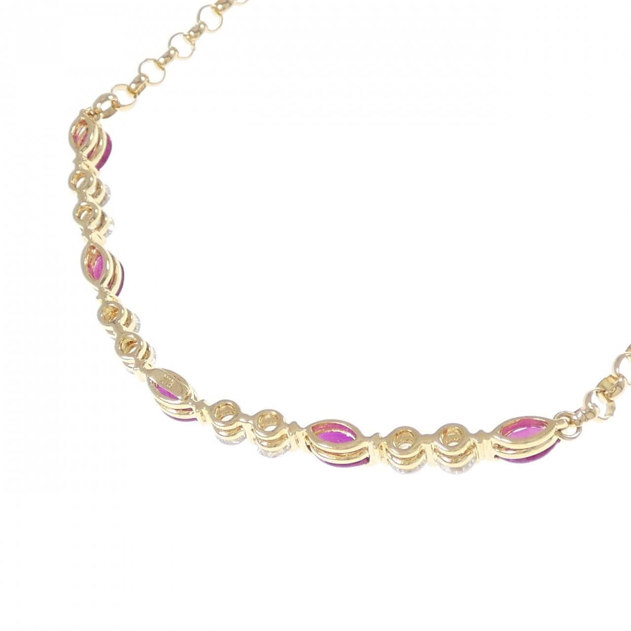 K18YG ルビー ネックレス 1.35CT