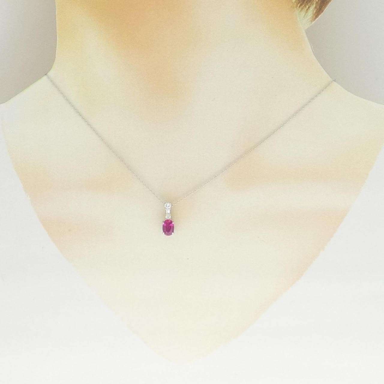PT900/PT850 ルビー ネックレス 0.93CT