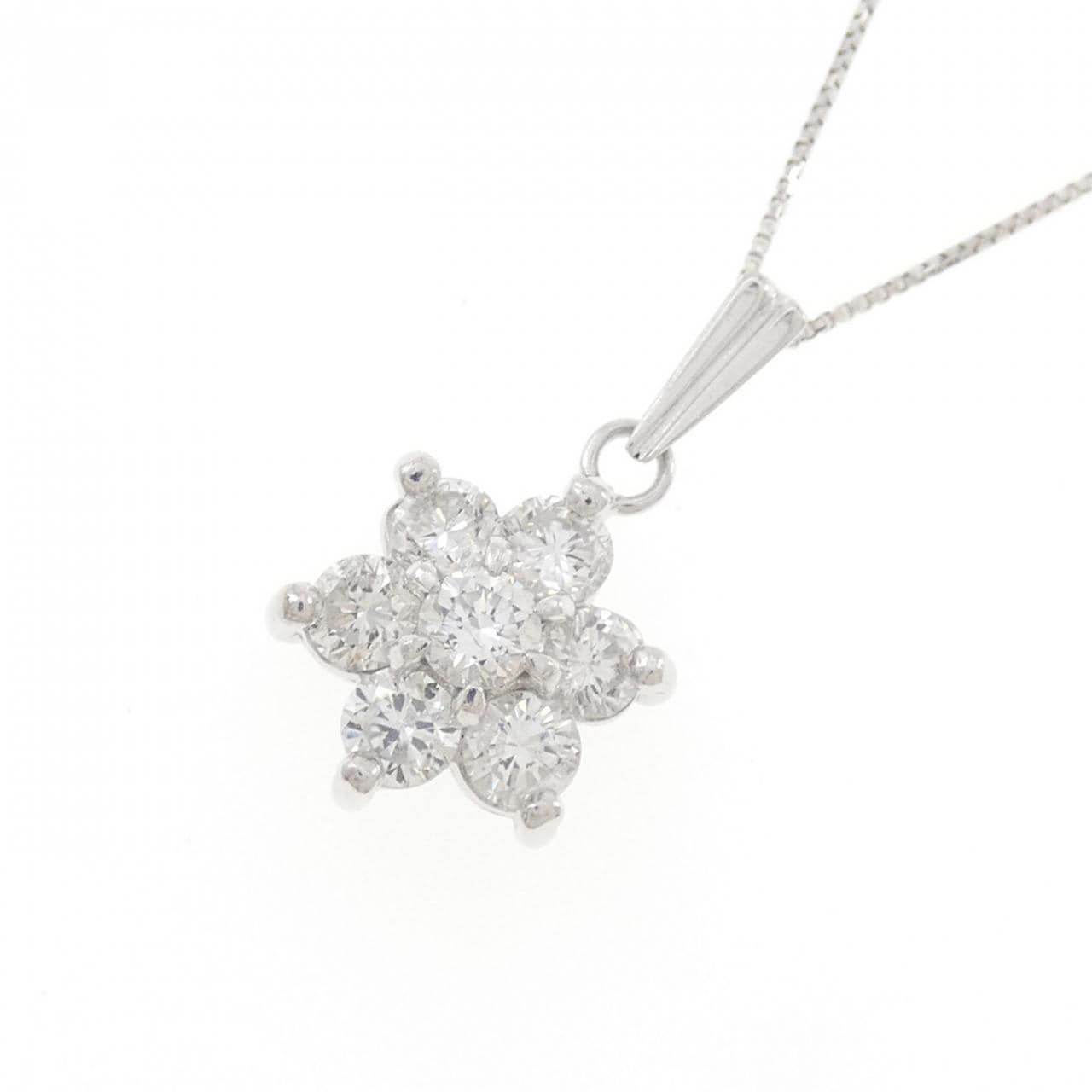 PT900/PT850 フラワー ダイヤモンド ネックレス 1.04CT
