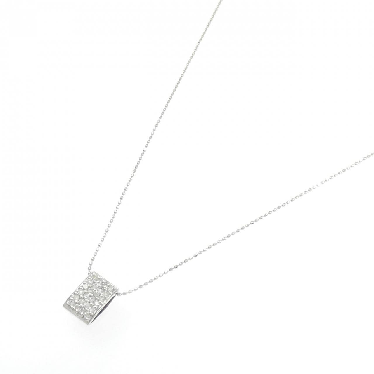 K18WG パヴェ ダイヤモンド ネックレス 0.30CT