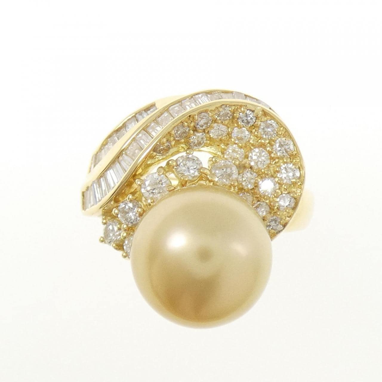 K18YG 白蝶パール リング 11mm