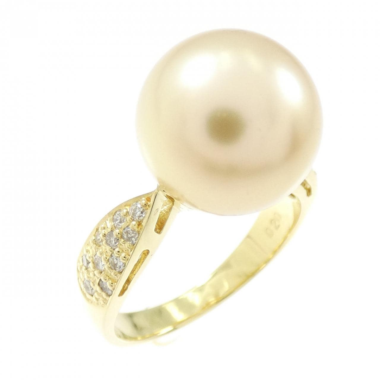K18YG White Butterfly Pearl ring 11.2mm