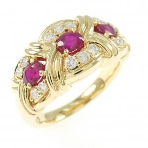 K18YG ルビー リング 0.70CT