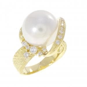 K18YG 白蝶パール リング 14.4mm