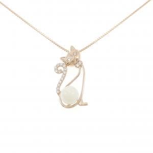 K18PG キャット サンゴ ネックレス 8.3mm