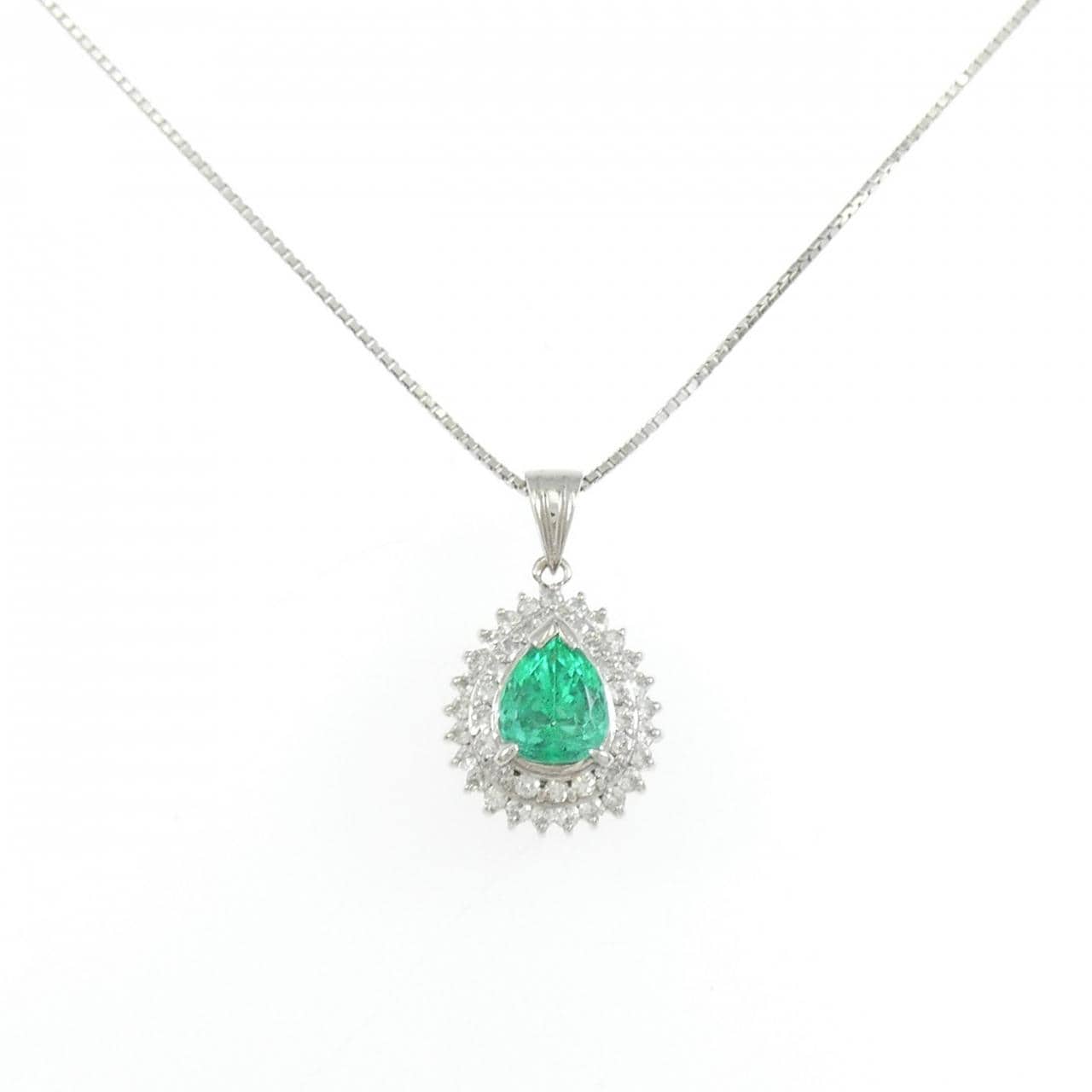 PT900/PT850 エメラルド ネックレス 1.09CT