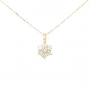 K18YG フラワー ダイヤモンド ネックレス 0.95CT