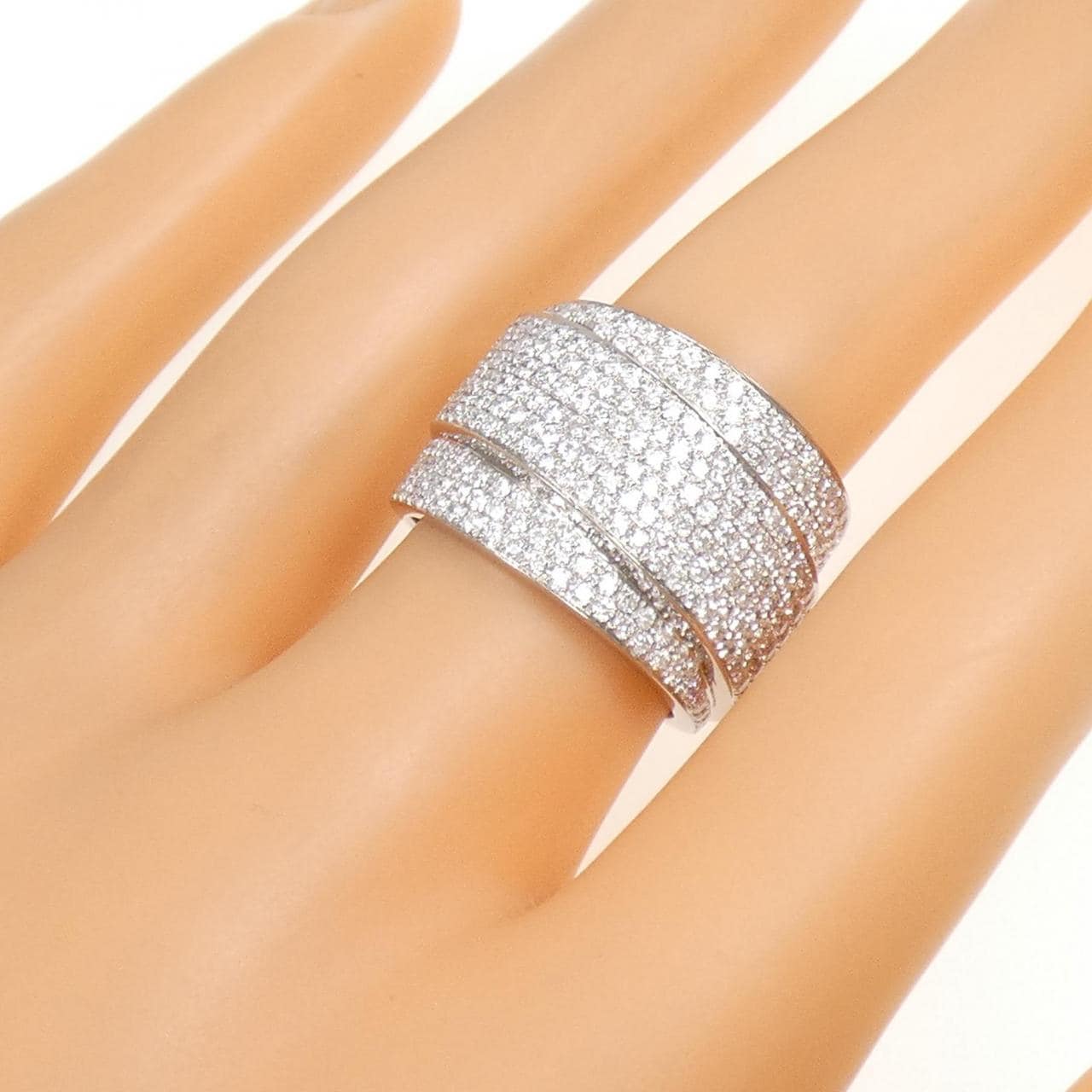 750WG パヴェ ダイヤモンド リング 1.75CT