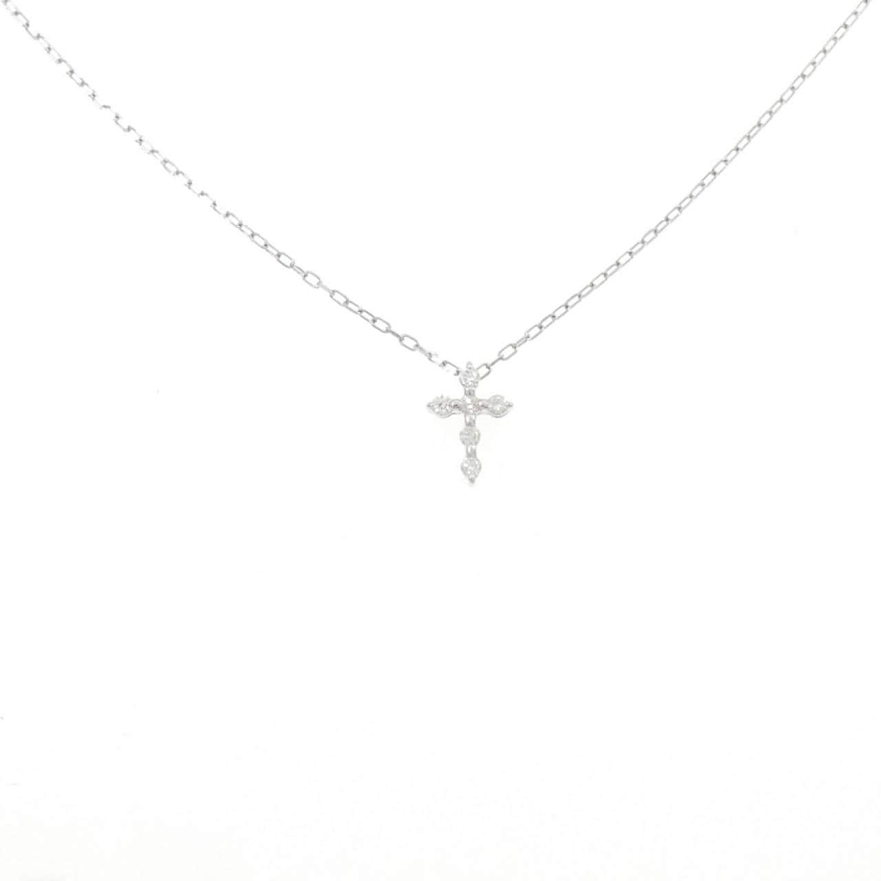K10WG クロス ダイヤモンド ネックレス
