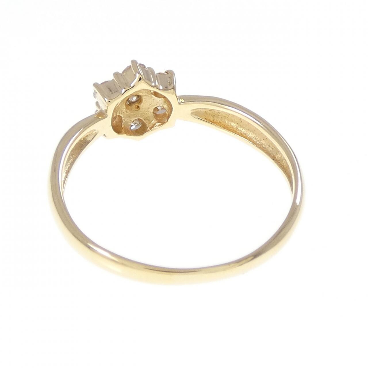 K18YG フラワー ダイヤモンド リング 0.23CT