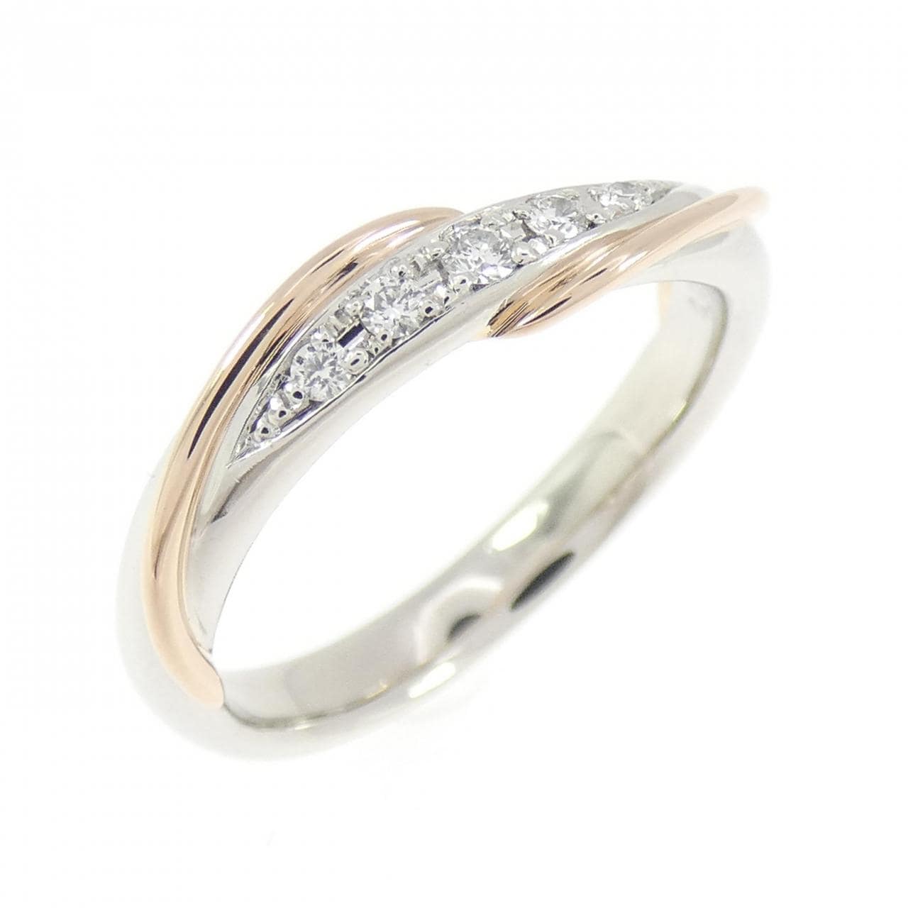 PT950/K18PG ダイヤモンド リング 0.05CT
