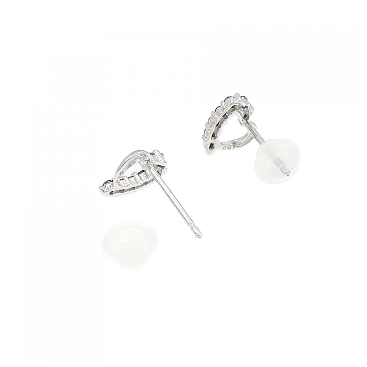 K14WG heart Diamond earrings 0.14CT