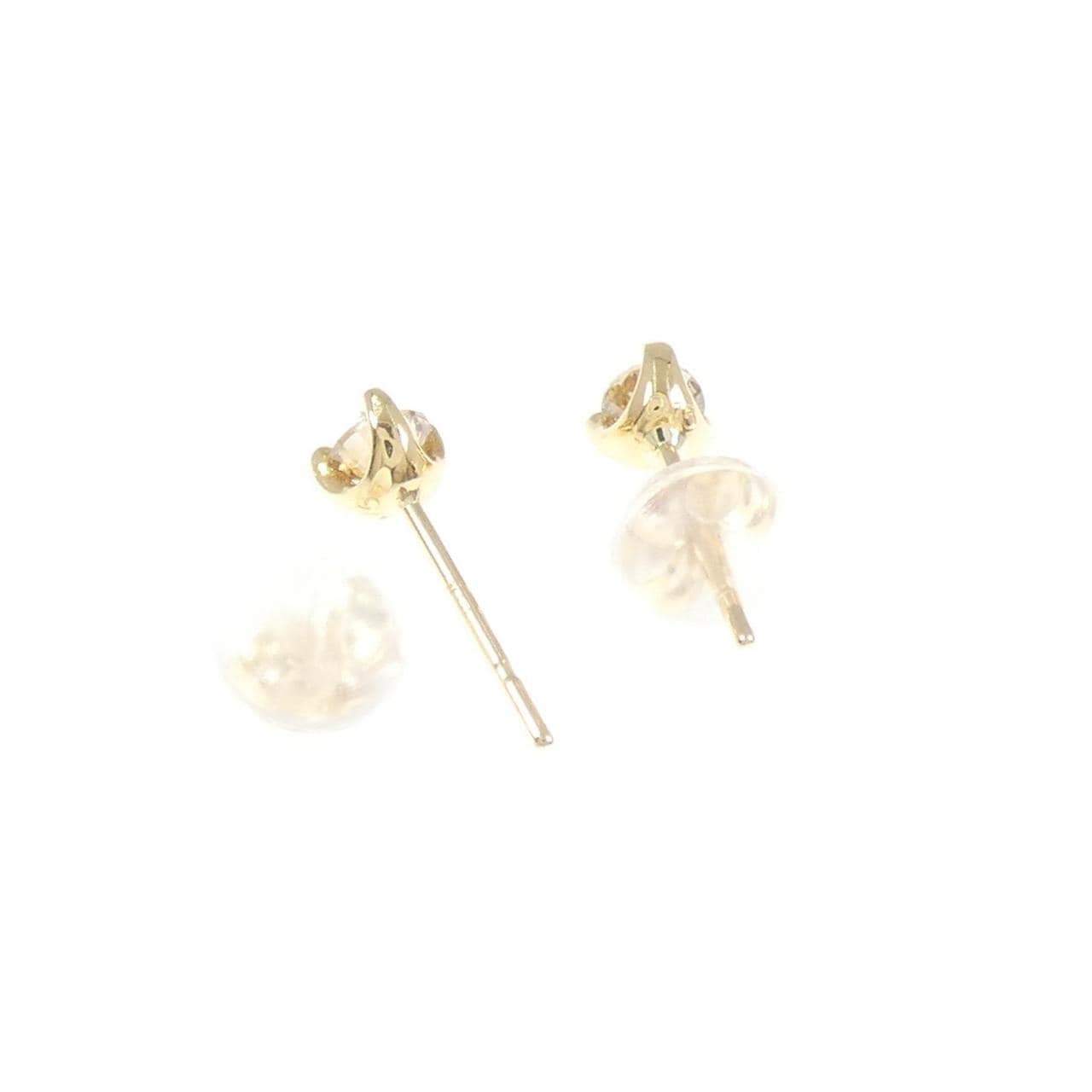 K18YG ソリティア ダイヤモンド ピアス 0.30CT
