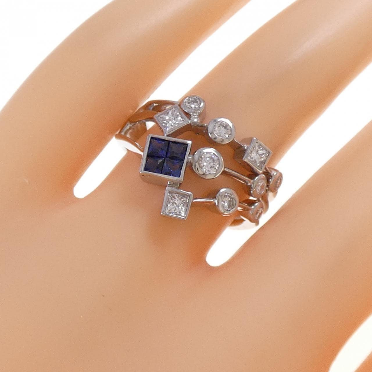 K18WG サファイヤ リング 0.38CT