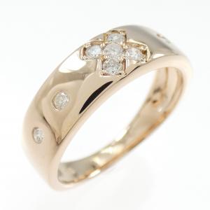 K18PG クロス ダイヤモンド リング 0.20CT