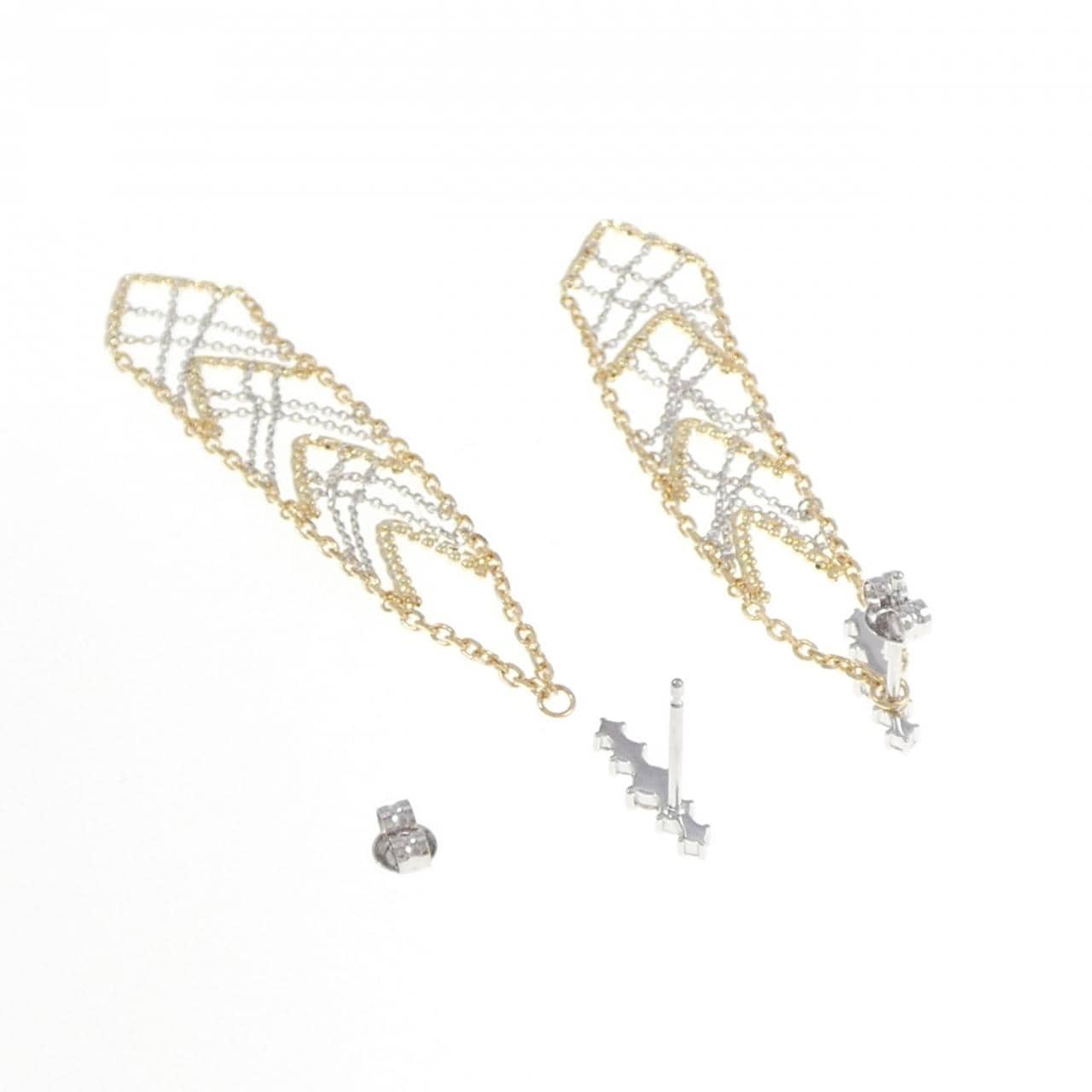 【新品】K18YG/K18WG ダイヤモンド ピアス 0.30CT
