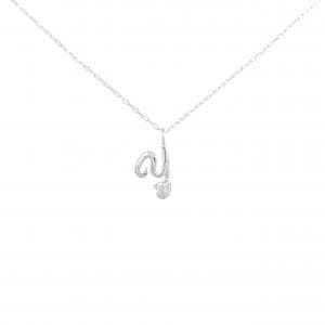 K10WG イニシャルY ダイヤモンド ネックレス 0.01CT