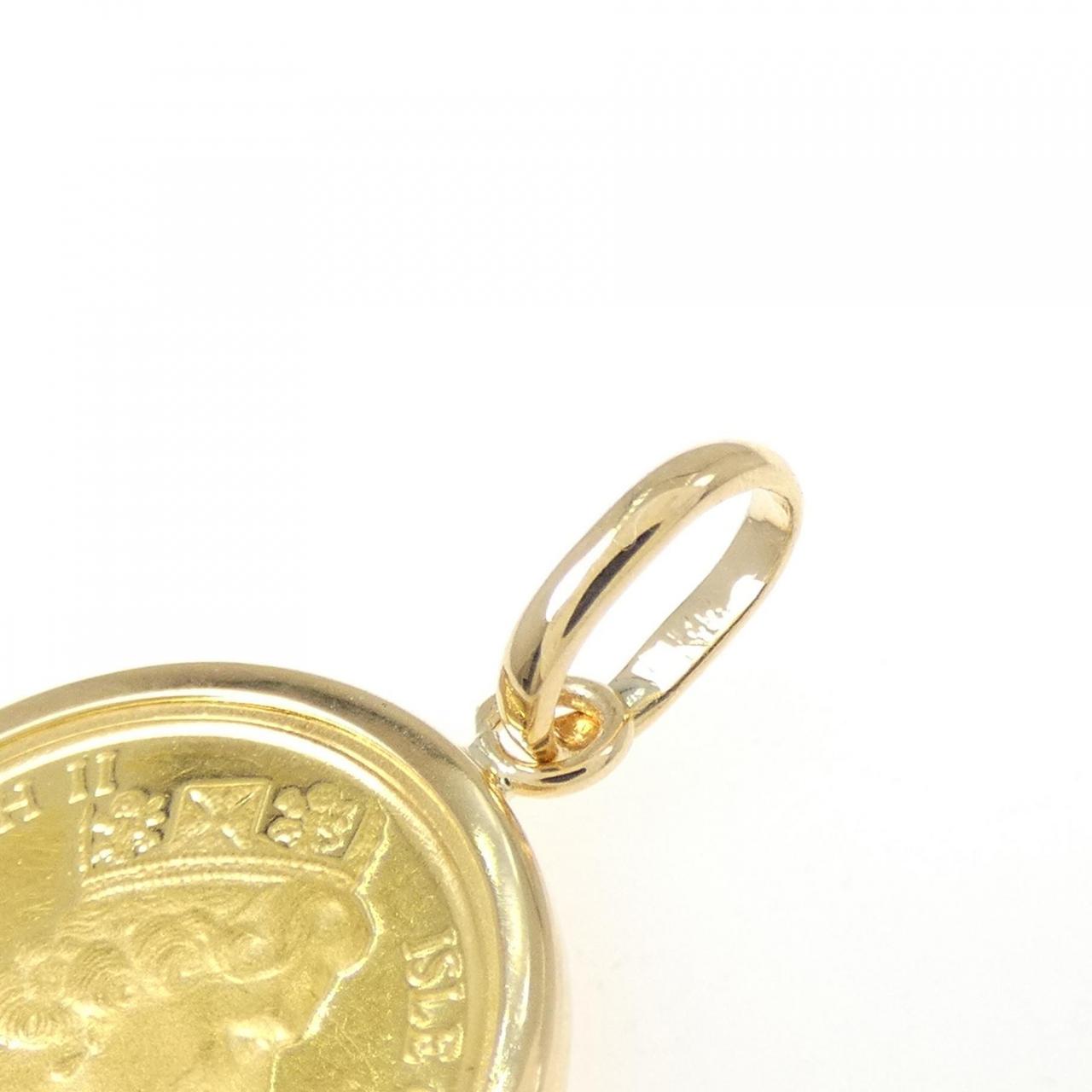 K18YG(枠) コイン ペンダント