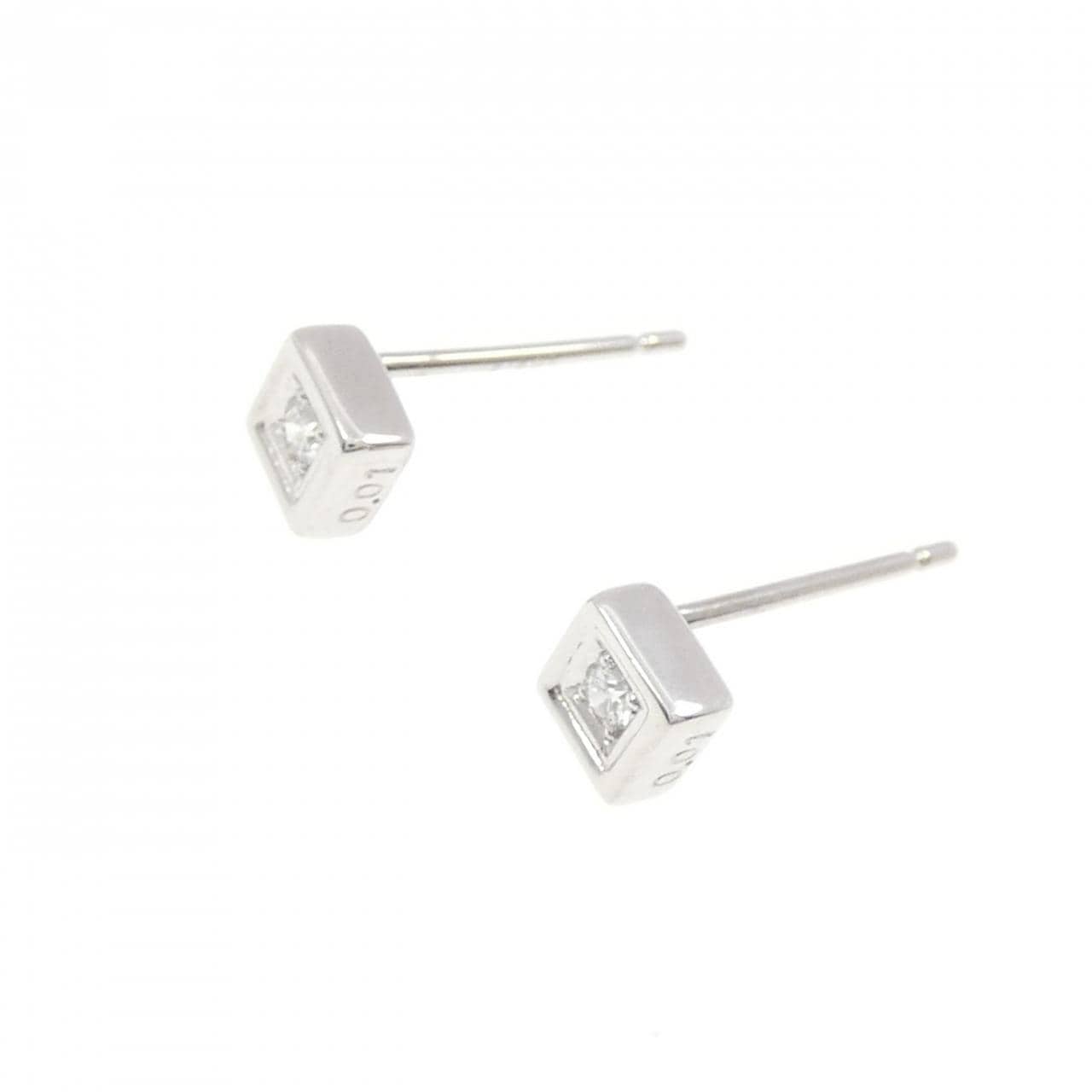 K18WG ダイヤモンド ピアス 0.02CT