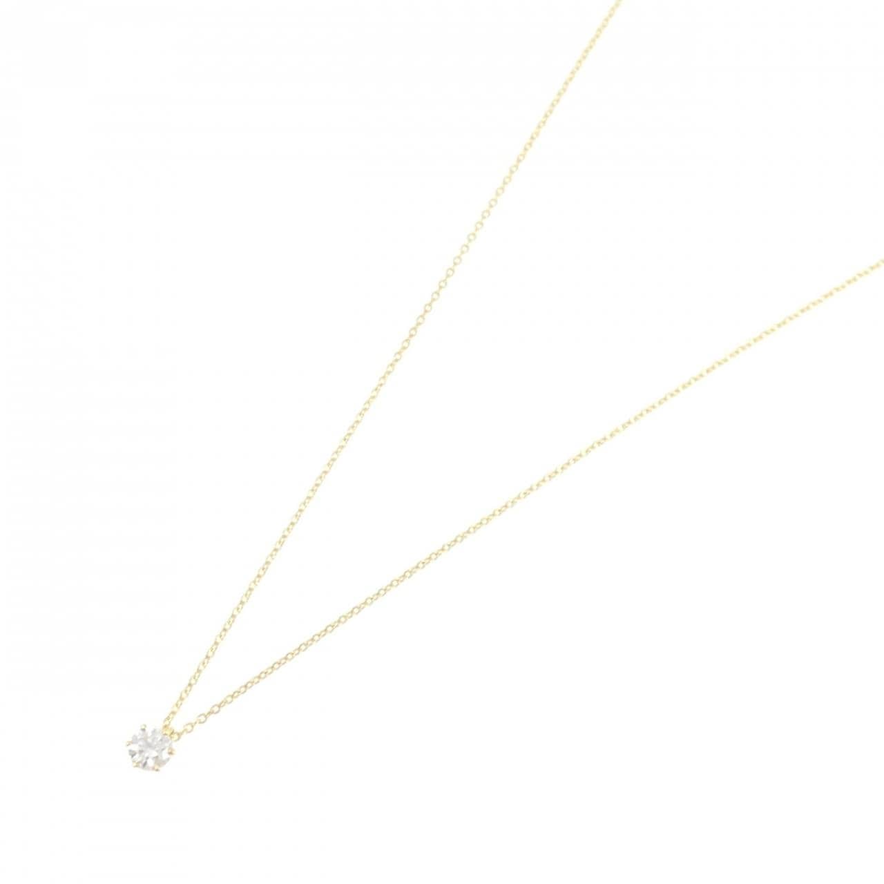 18KYG/K18YG ソリティア ダイヤモンド ネックレス 0.24CT
