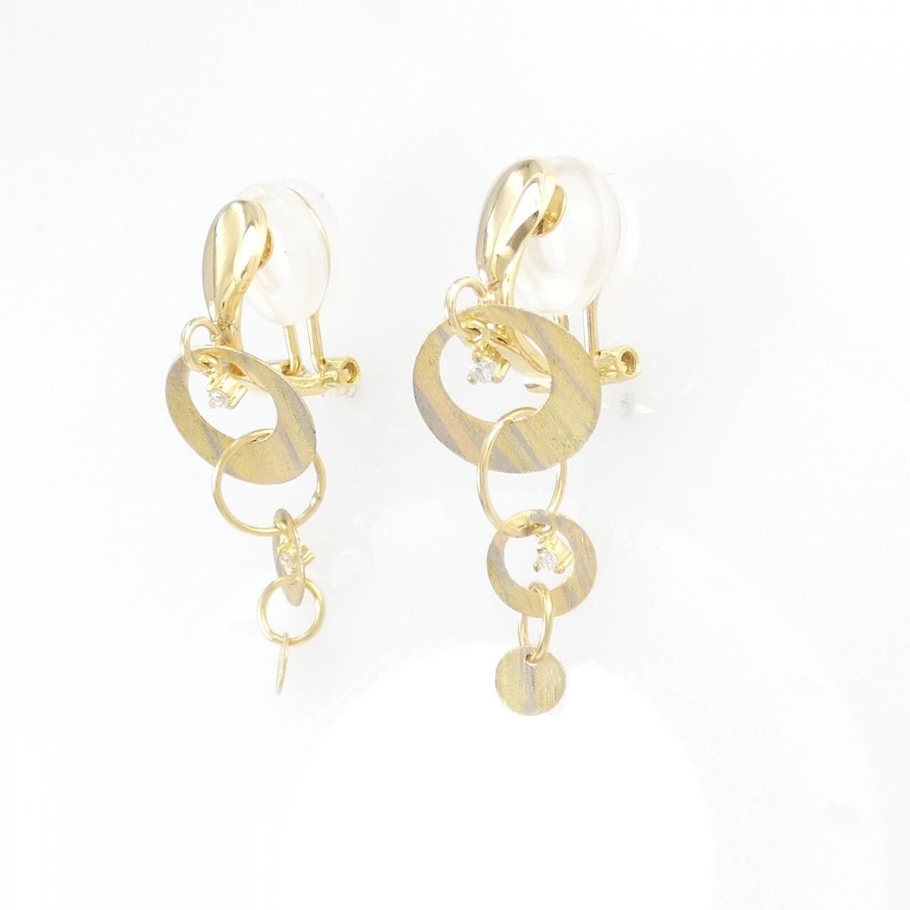 K18 three color Diamond earrings 0.04CT