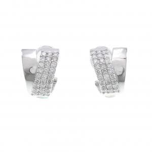 K18WG Pave Diamond Earrings/Earrings 1.00CT