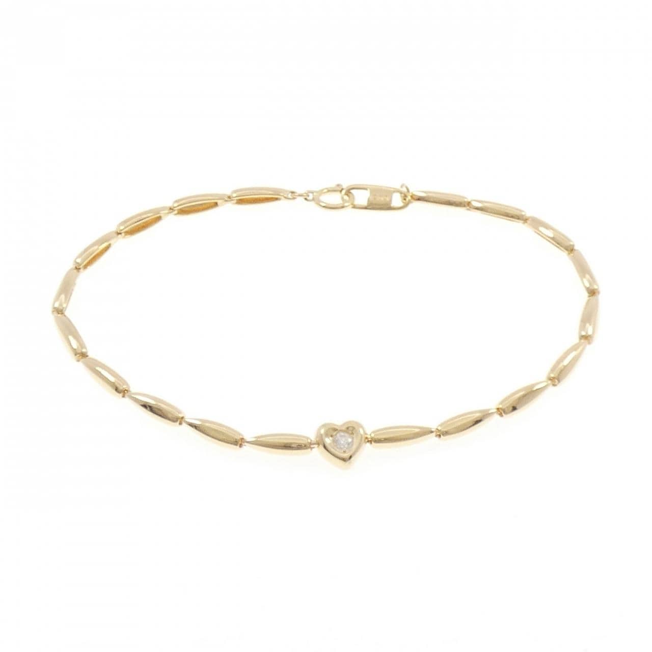 K18YG ハート ダイヤモンド ブレスレット 0.06CT