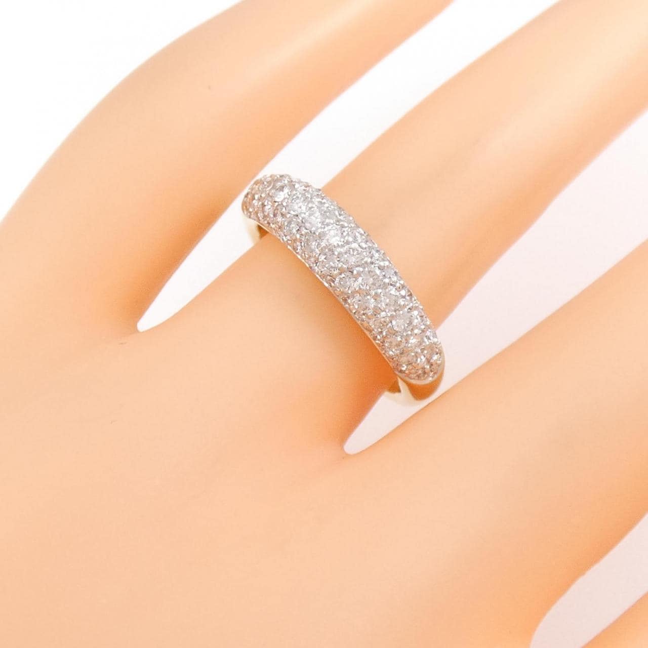 K18YG/K18WG pave Diamond ring 0.92CT