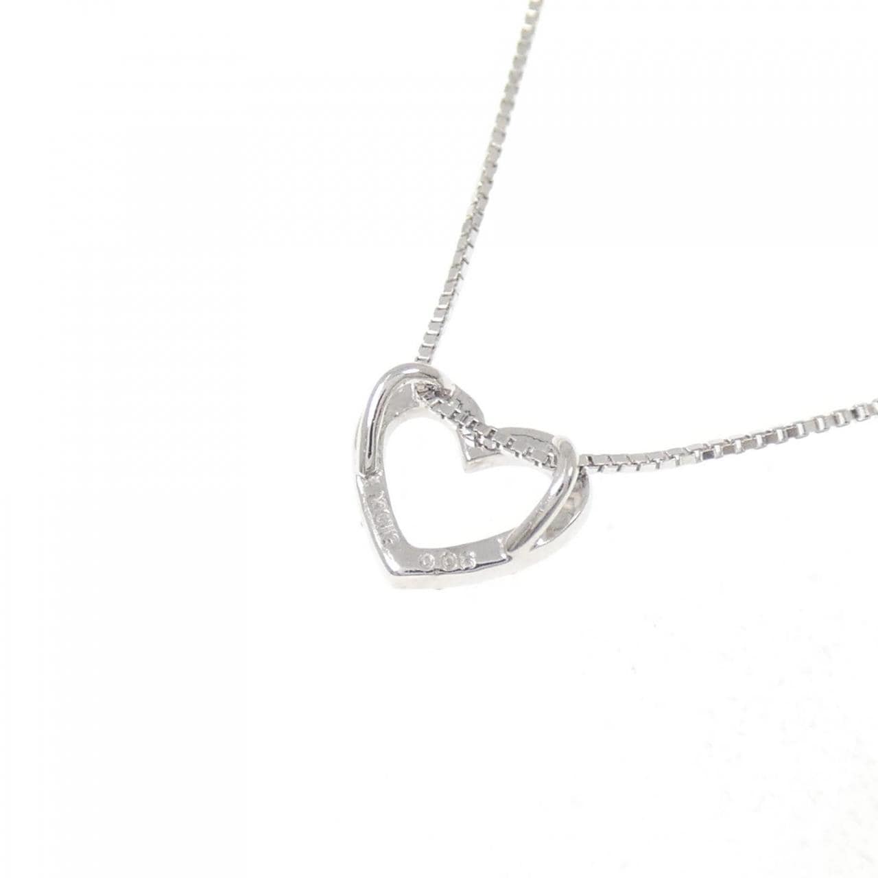 K10WG ハート ダイヤモンド ネックレス 0.06CT