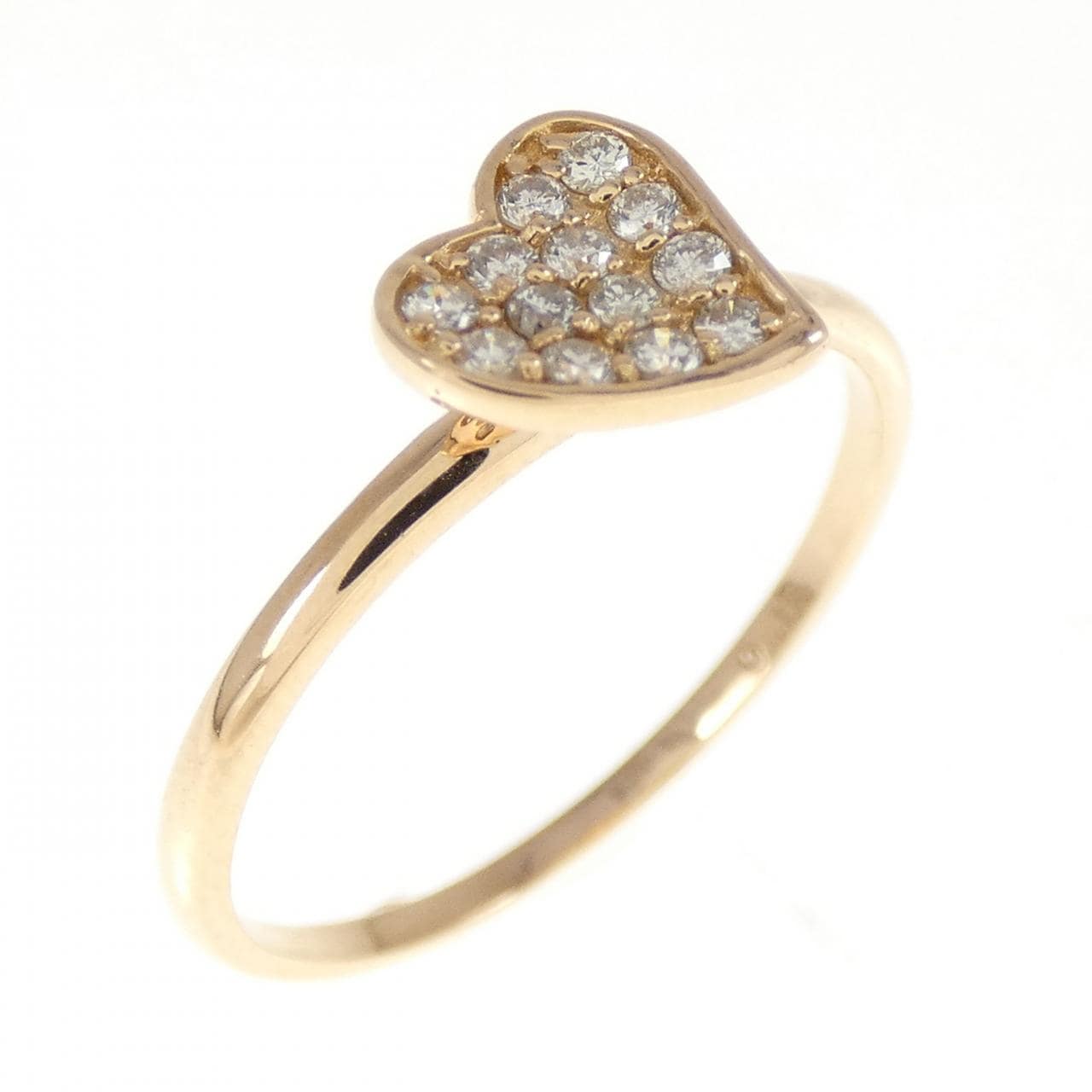 K18PG ハート ダイヤモンド リング 0.13CT
