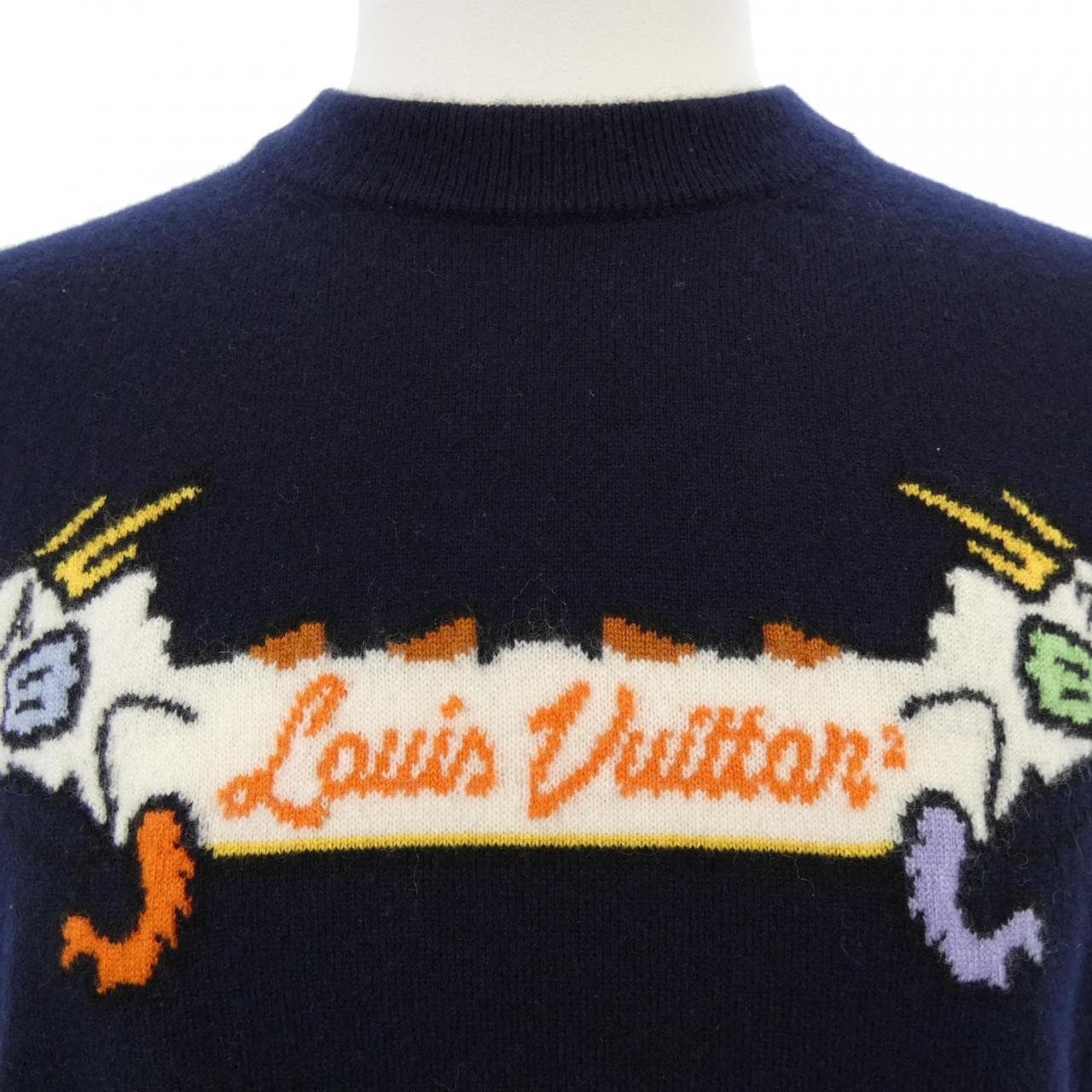 ルイヴィトン LOUIS VUITTON インタルシアジャカードグラフィックカシミヤクルーネック　NIGO HMN02WDLB ニット