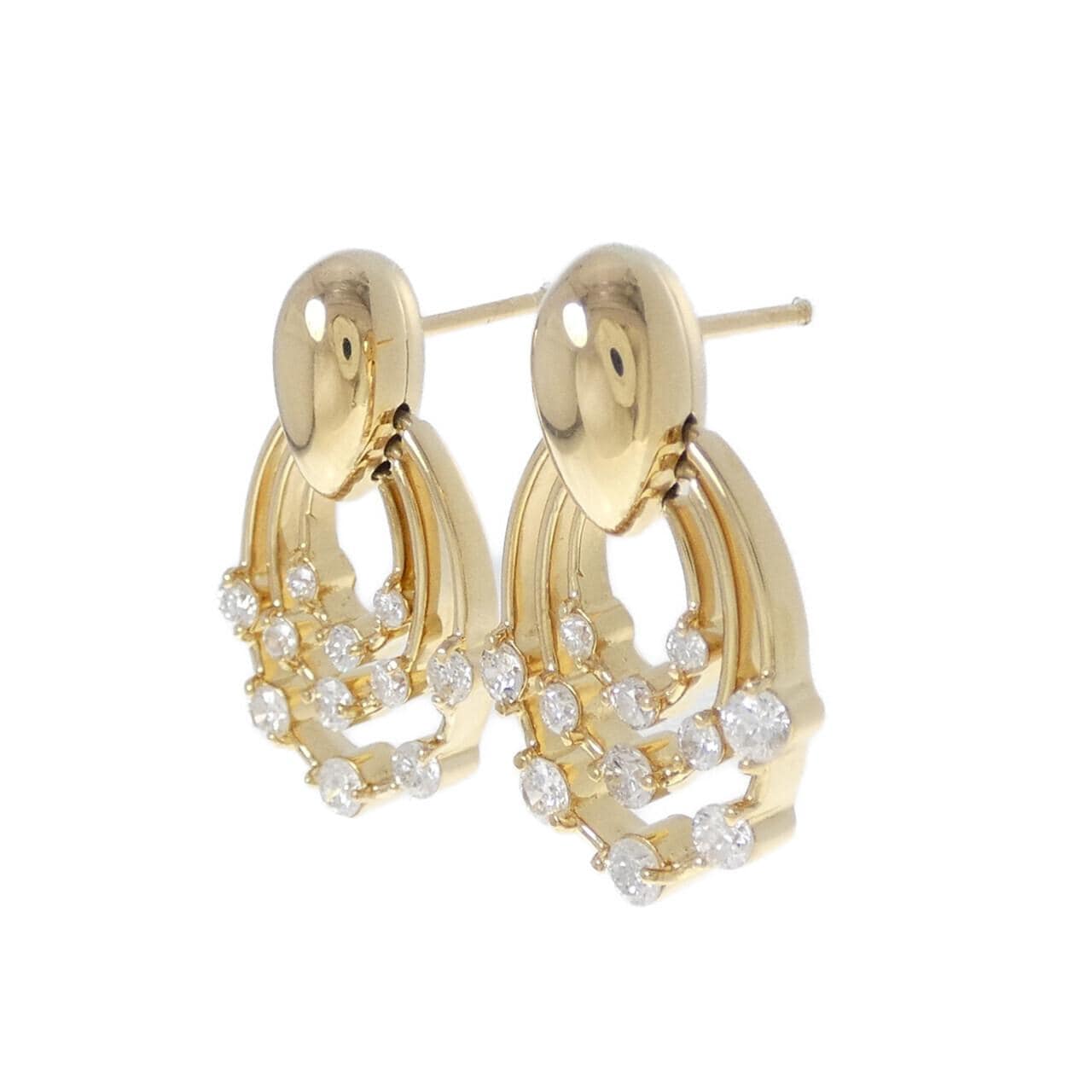 K18YG ダイヤモンド ピアス 1.00CT
