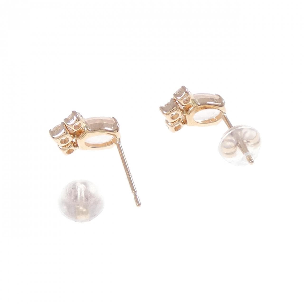 K18PG ローズクオーツ ピアス