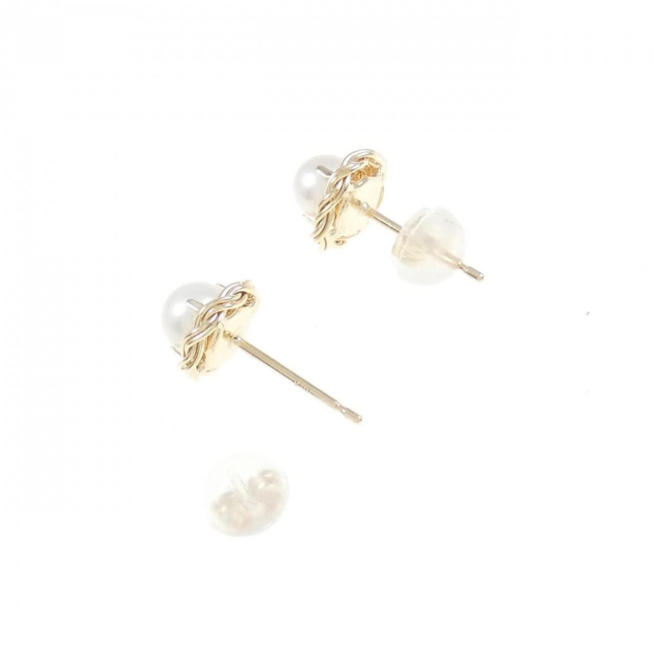 【新品】K10YG 淡水パール ピアス 4.3mm