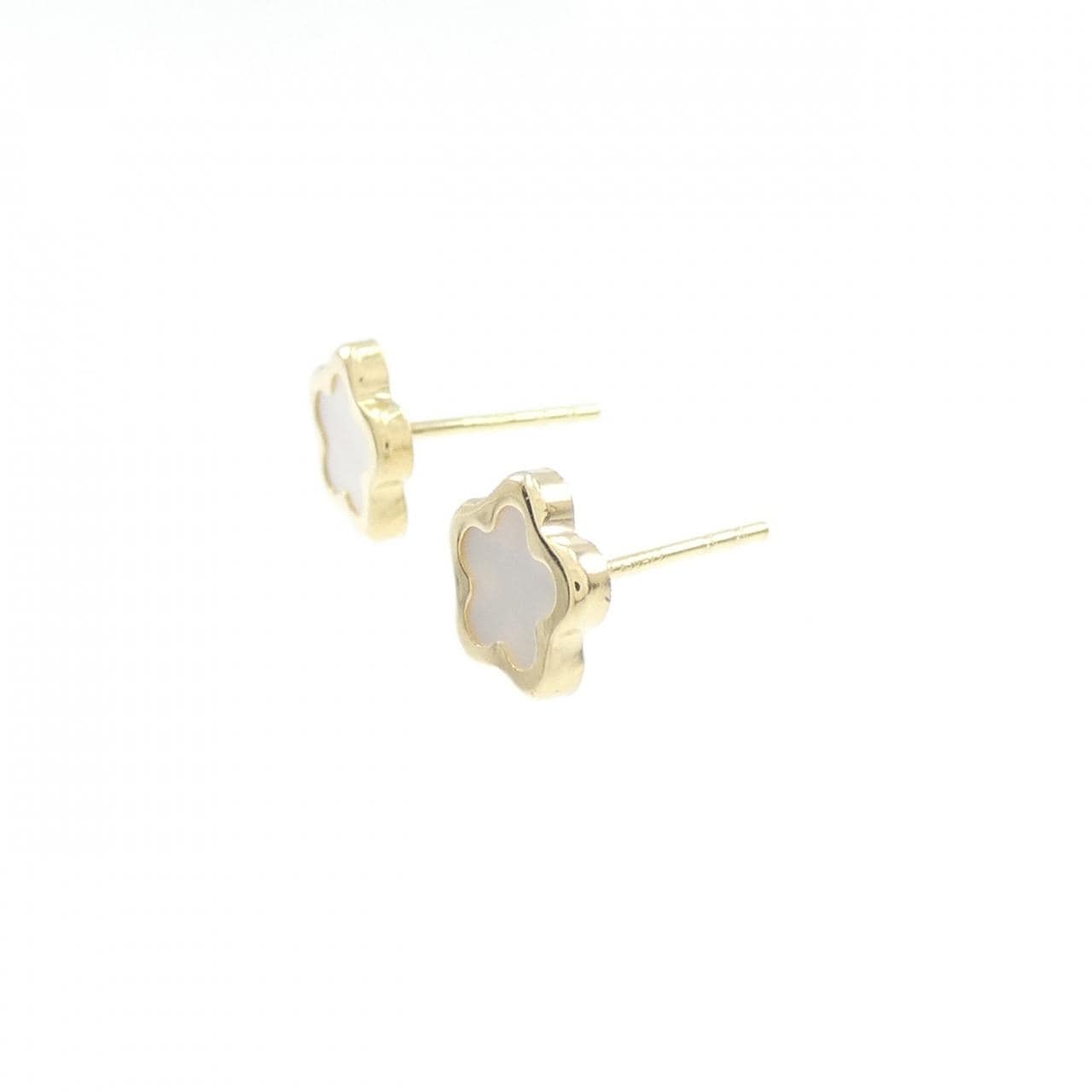 [BRAND NEW] 750YG Flower Mother of Pearl Earrings