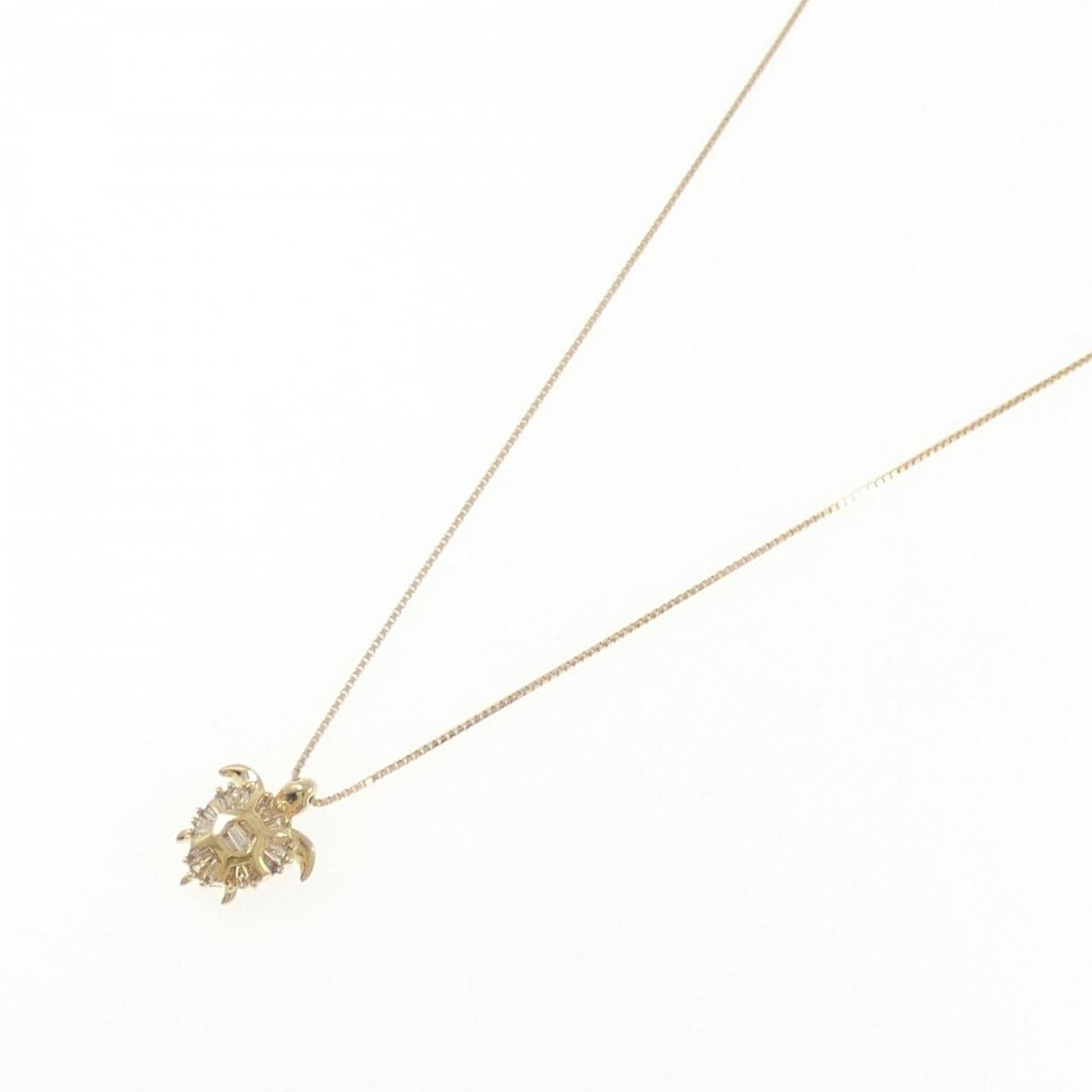 K18YG タートル ダイヤモンド ネックレス 0.24CT