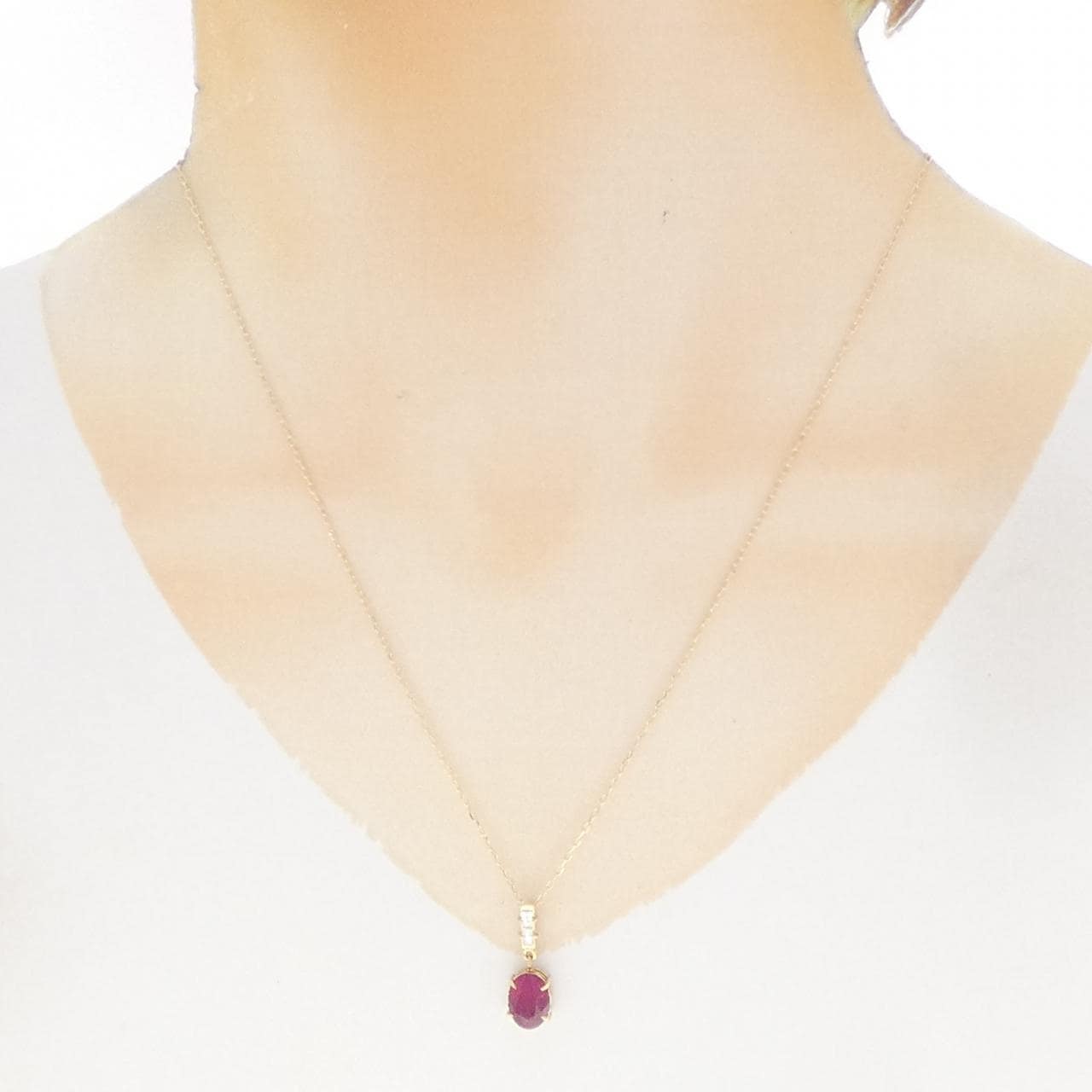 K18YG ルビー ネックレス 2.50CT