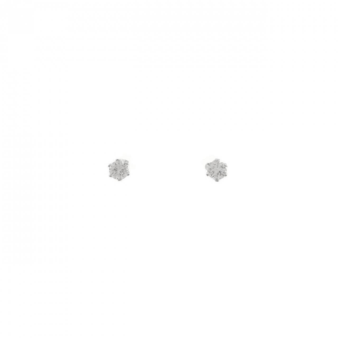 K14WG ソリティア キュービック ピアス