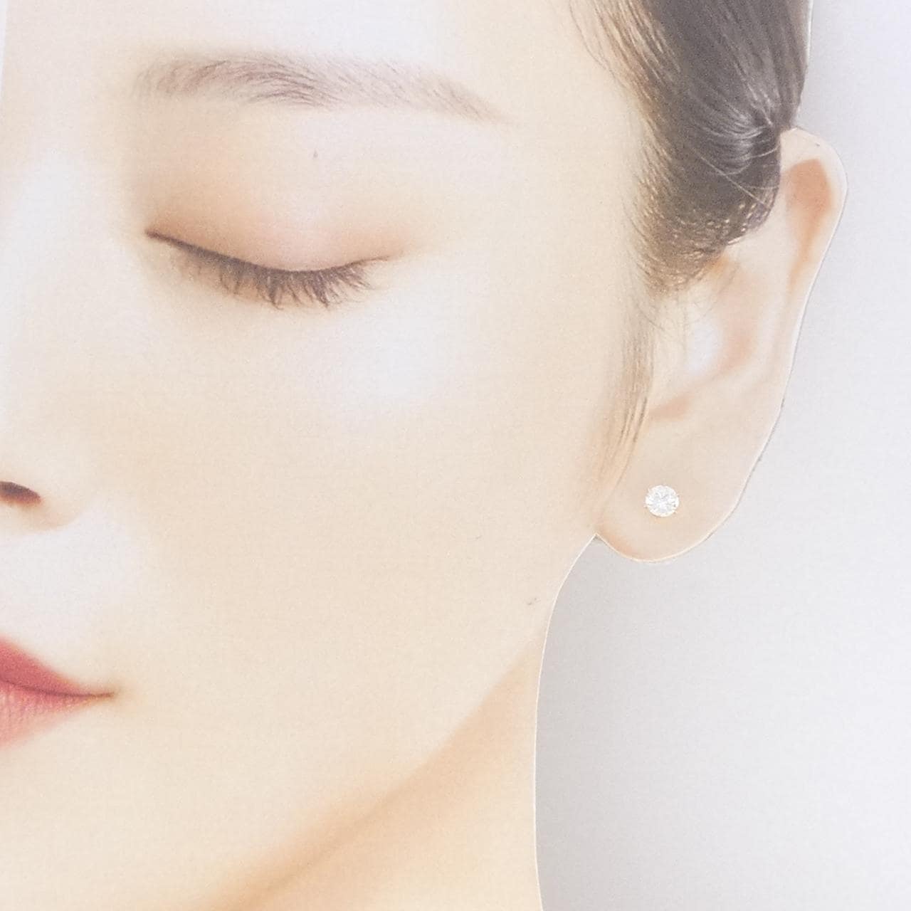 K18YG ダイヤモンド ピアス 0.386CT 0.392CT F SI2 VG-GOOD