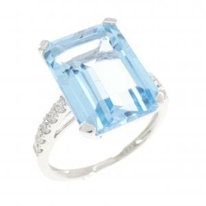 750WG ブルートパーズ リング 9.50CT