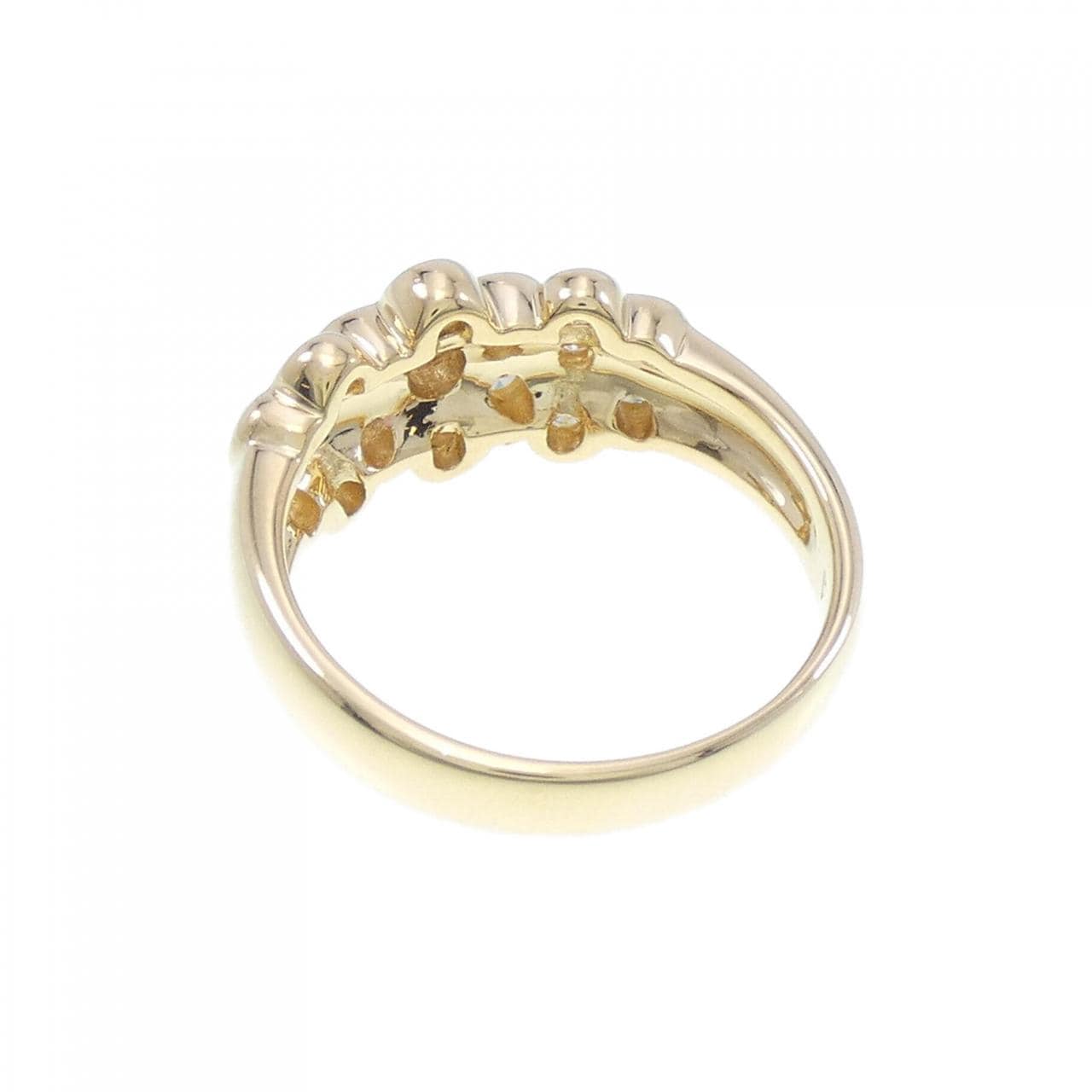 K18YG flower Diamond ring 0.75CT