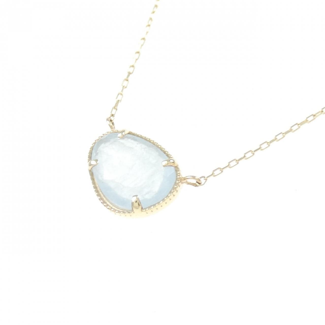 [BRAND NEW] K10YG Aquamarine Necklace