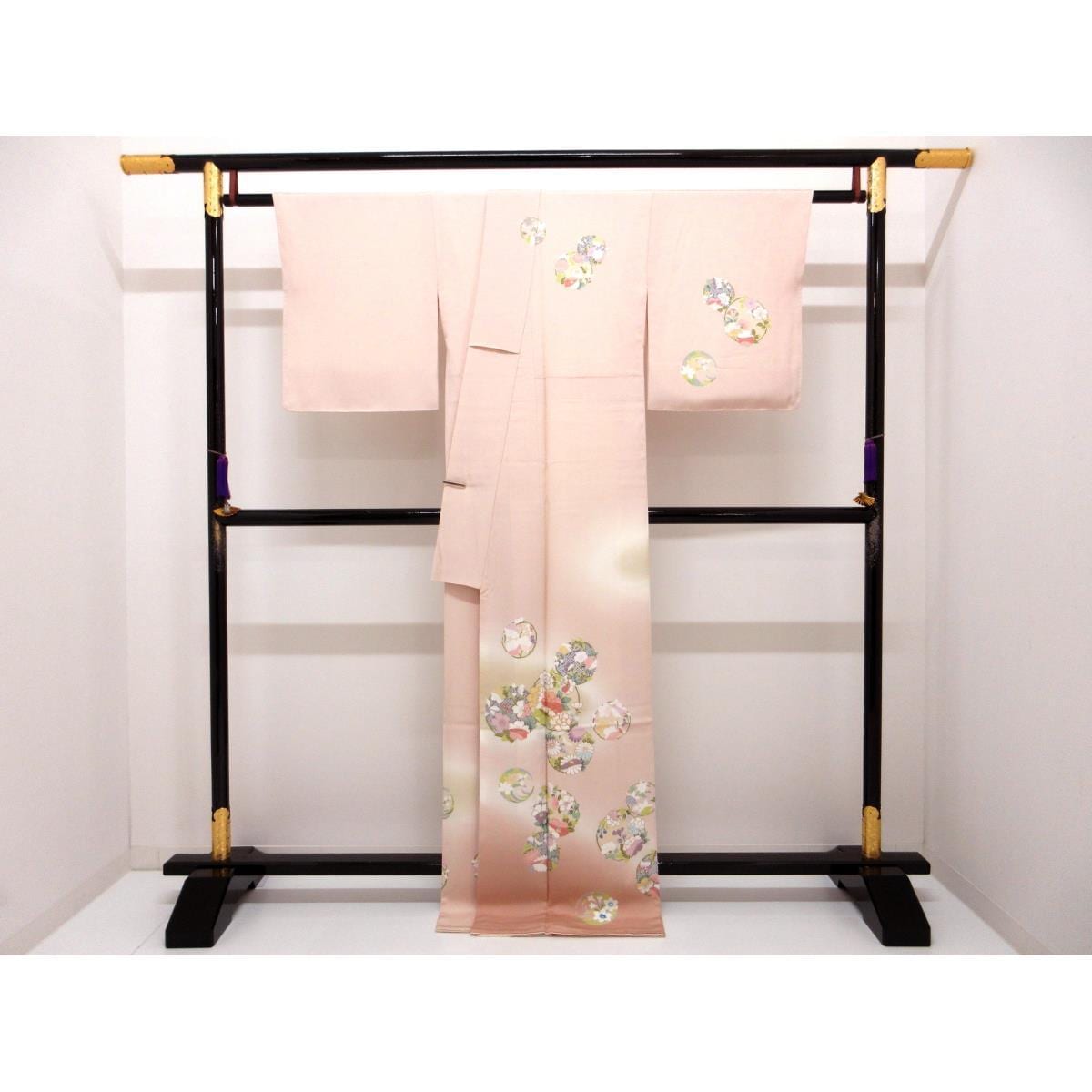 【未使用品】訪問着　友禅金彩加工　刺繍入りボカシ染