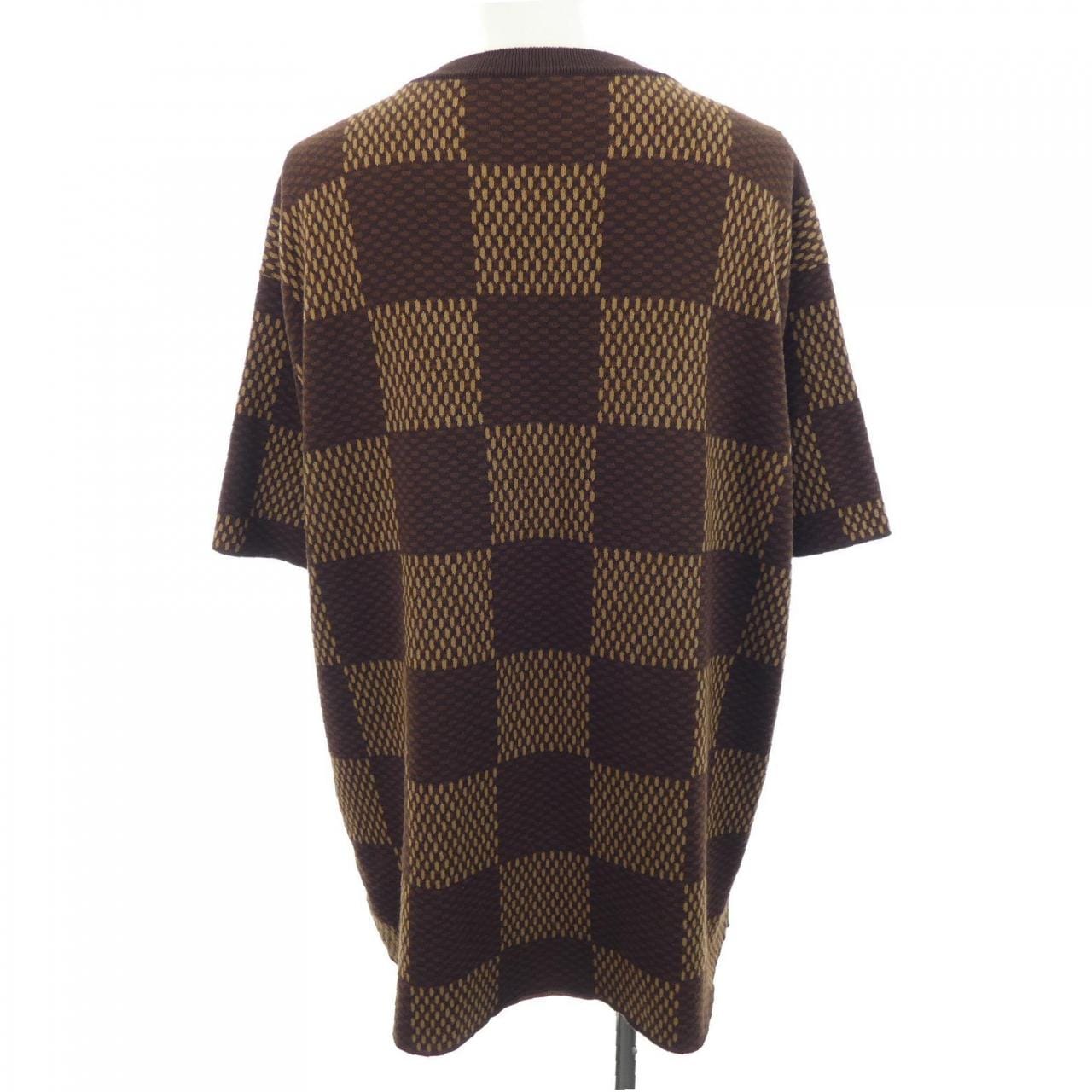 ルイヴィトン LOUIS VUITTON ショートスリーブコットンダミエクルーネックウィズストラスLVパッチ HQN63WAUR ニット