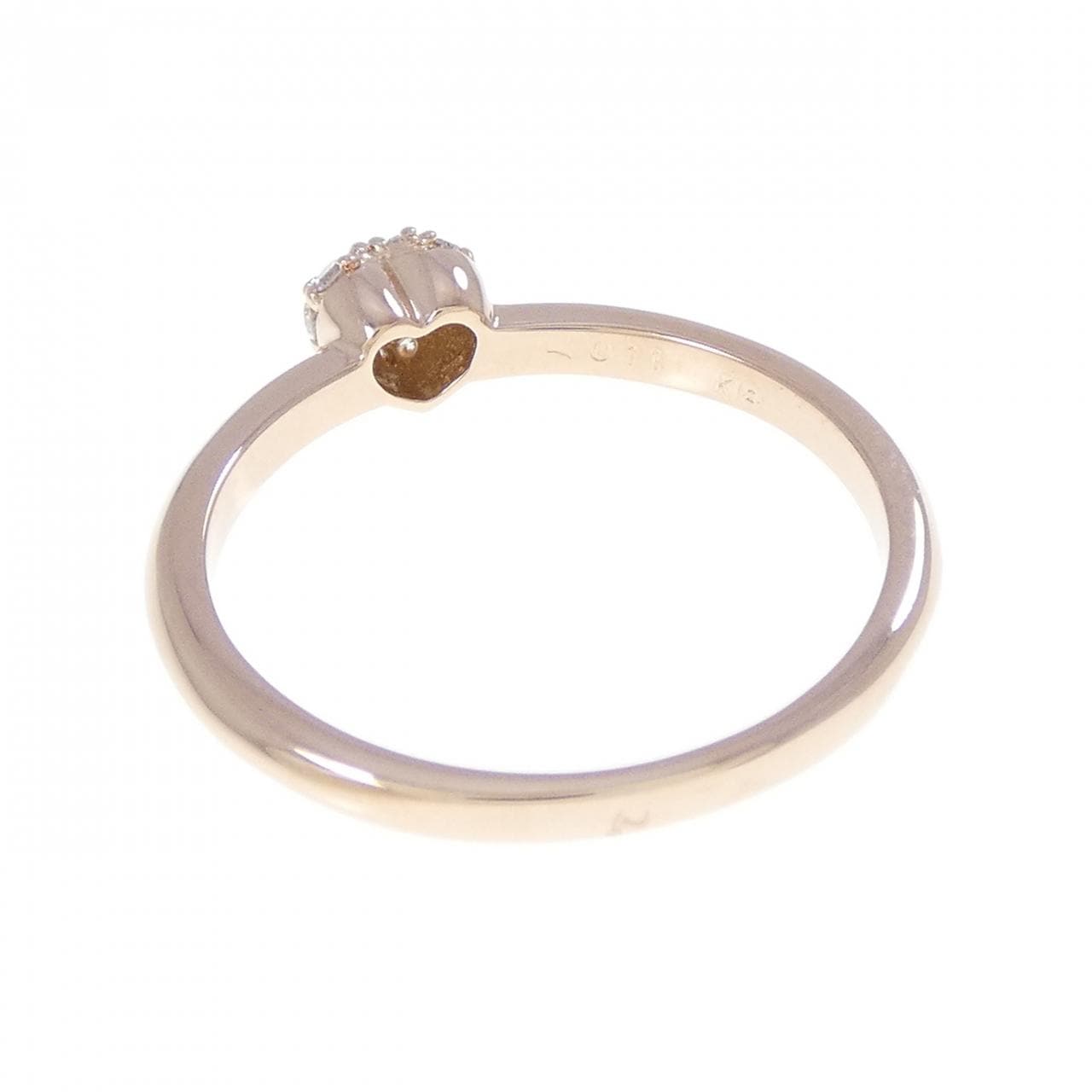 K18PG ハート ダイヤモンド リング 0.11CT