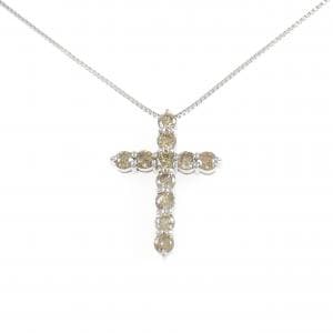 K18WG クロス ダイヤモンド ネックレス 2.00CT